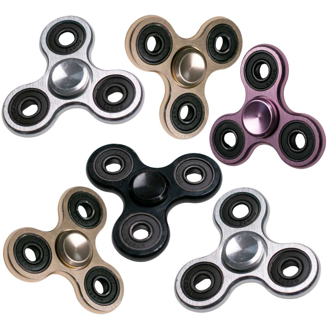 6 Pack - Anodised Aluminium Executive Fidget Spinner